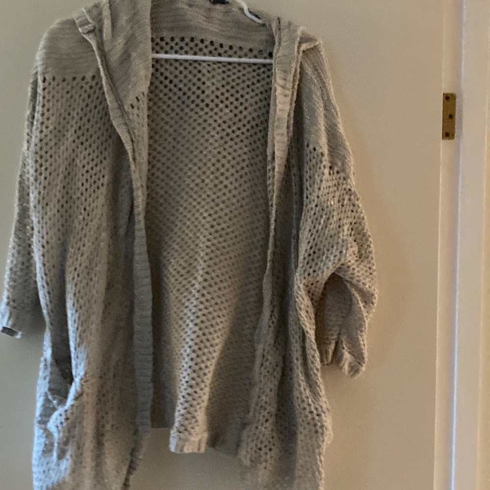 Eddie Bauer oatmeal colored cardigan. Size M